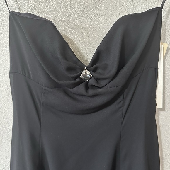 Jessica McClintock Gunne Sax Y2K Strapless Mini Party Dress Black Size 11/12 NWT - Picture 3 of 8